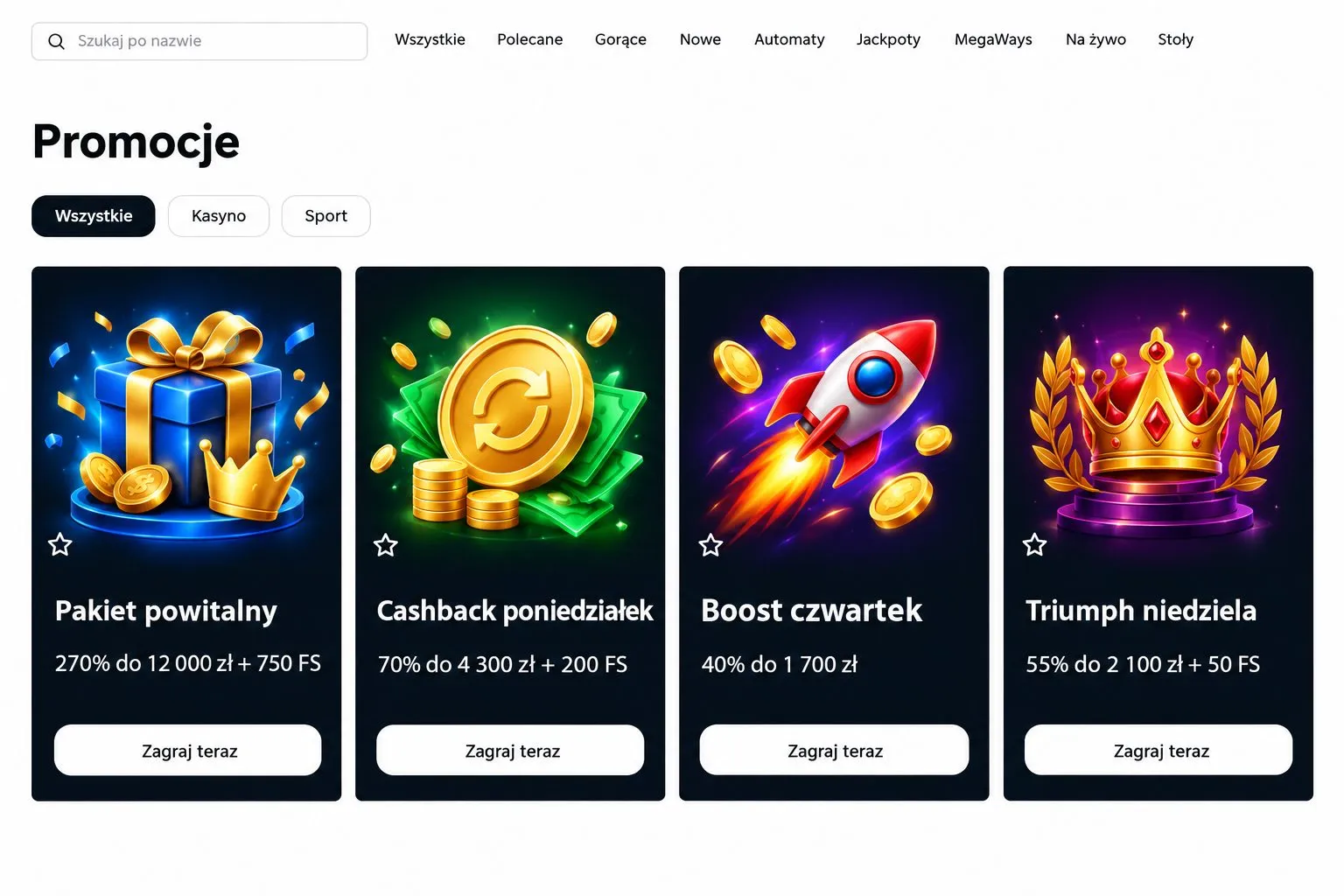 Cotygodniowy kalendarz promocji w Spinlander